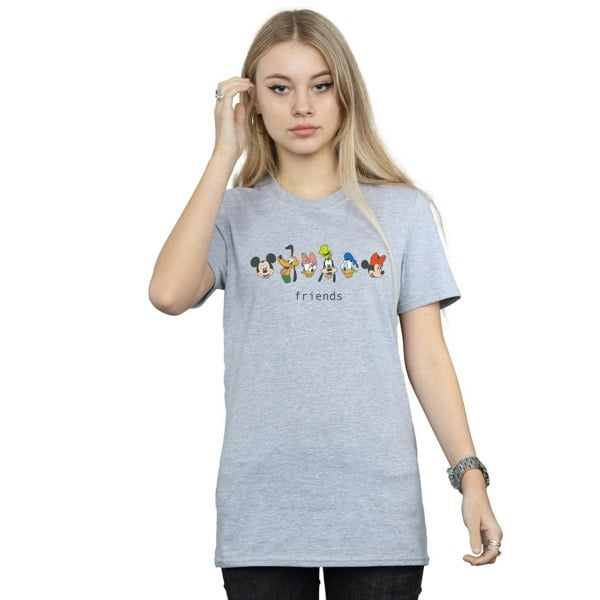 Disney Womens/Ladies Mickey Mouse And Friends Cotton Boyfriend T-Shirt - Sports Grey