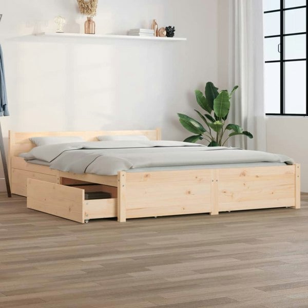 Berkfield Bed Frame with Drawers 140x190 cm