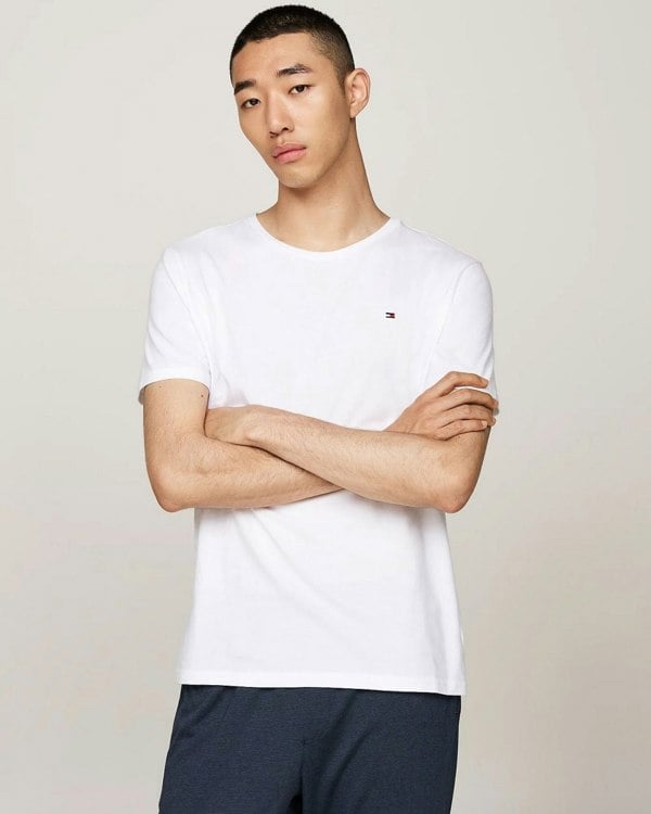 Tommy Hilfiger 3 Pack Mens T-Shirts - White/Black/Grey Heather - CHO - Designer Mens Short Sleeve T-Shirts & Tops