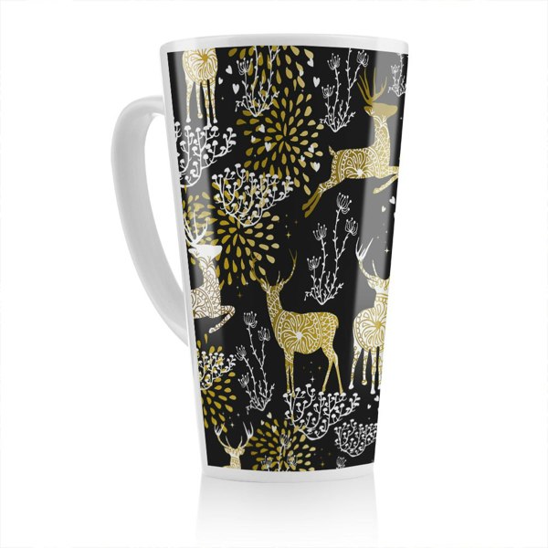Benjamin Tate Design Golden Christmas Dining Latte Mug