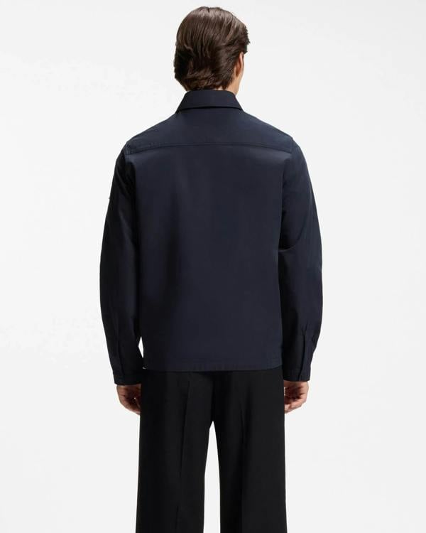 HUGO Emmond Mens Zip Overshirt - Dark Blue 405 | CHO | Designer Mens Overshirts