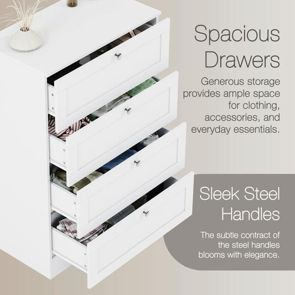 Vida Designs Altino 4 Drawer Chest, Black