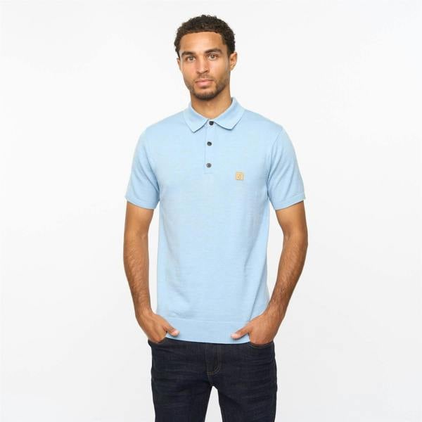 Gabicci V55GK04 Mens Jackson Short Sleeve Plain Knitted Three Button Polo Gabicci Vintage - ICEBERG