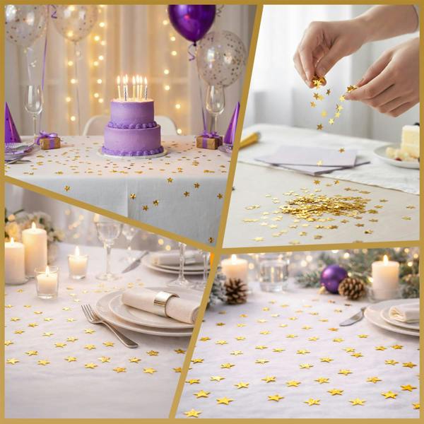 Gold Star Confetti Table Scatter, Metallic Gold Party Decoration for Celebrations and Events image 5
