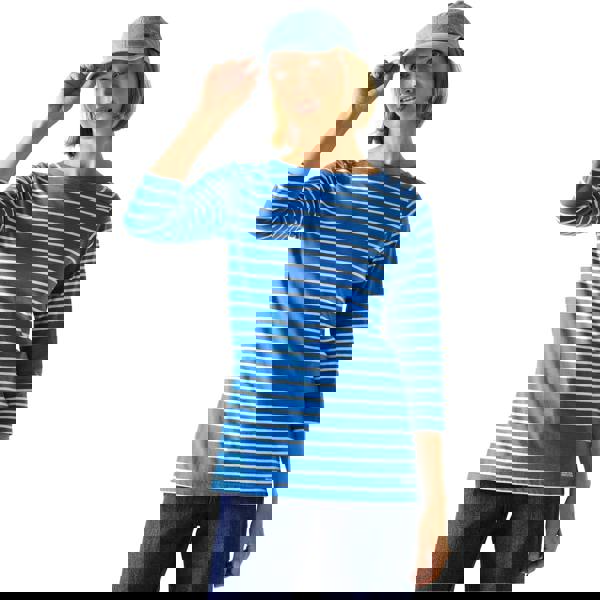 Regatta Womens/Ladies Baylette II Striped T-Shirt - Sonic Blue/White - 