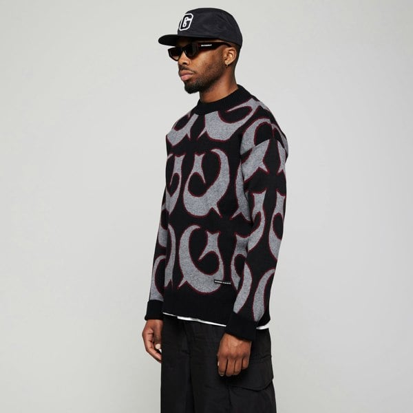 GVNMNT Clothing Co Foul Play Jacquard Knit Sweater