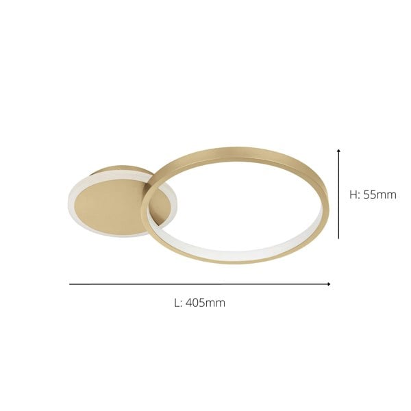EGLO Gafares LED Gold And White Flush Ceiling Light