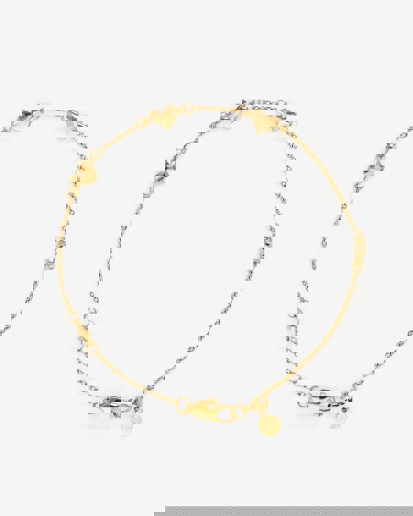 Elk & Bloom Forever Hearts Triple Heart 15K Gold Plated Bracelet