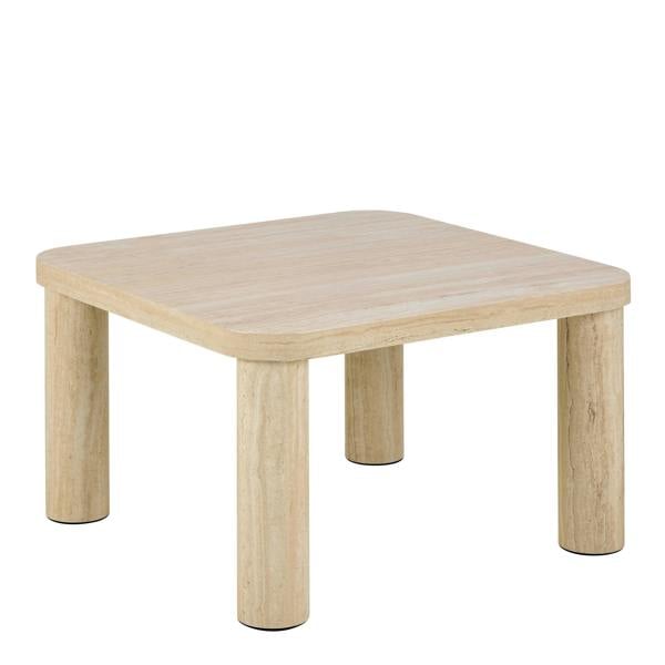 Wyld Haus Frankfurt Square Travertine Effect Coffee Table Rounded Corners