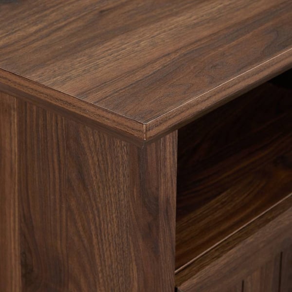 Homeology SAVANNAH True-Corner-Friendly Walnut 6-Shelf Luxury Cabinet Suitable for Flat Screen TVs up to 50"