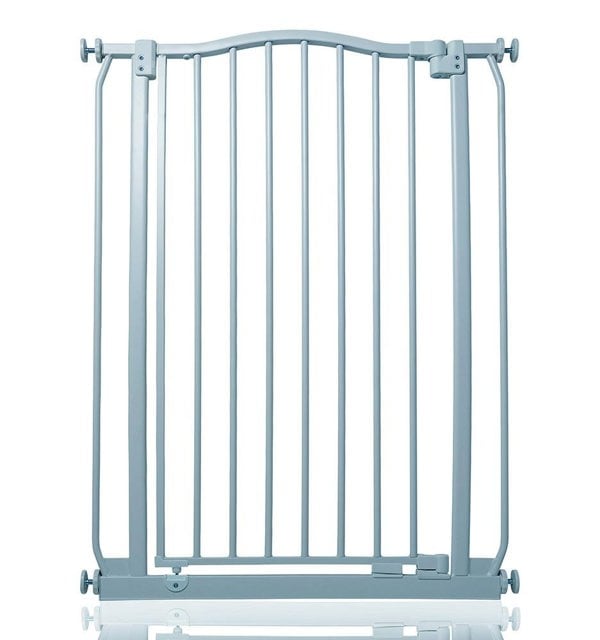 Safetots Extra Tall Curved Top Safety Gate, 71cm - 80cm, Matt Grey, Extra Tall 100cm in Height, Pressure Fit Stair Gate