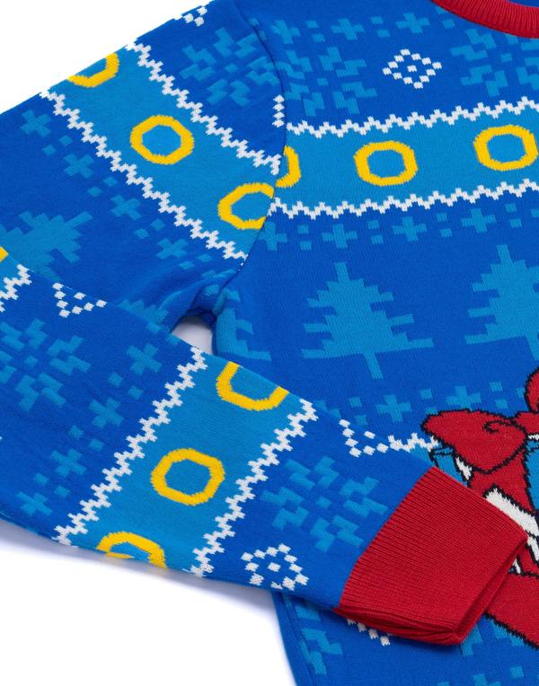 Sonic the Hedgehog Mens Blue Sonic Christmas Jumper