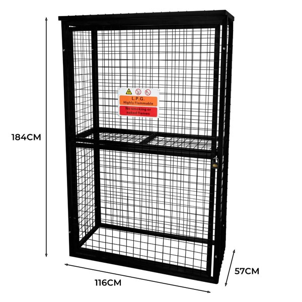 Monstershop Gas Bottle Collapsible Mesh Cage – 184 x 116 x 57cm