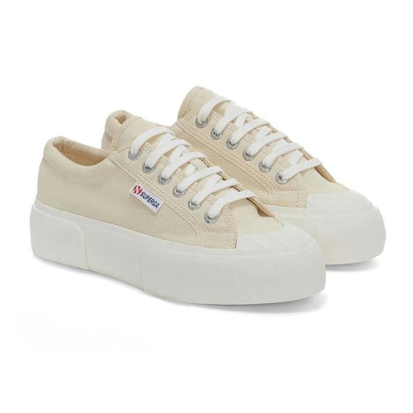 Superga Womens/Ladies 2631 Stripe Platform Trainers - Beige Light Eggshell/Avorio