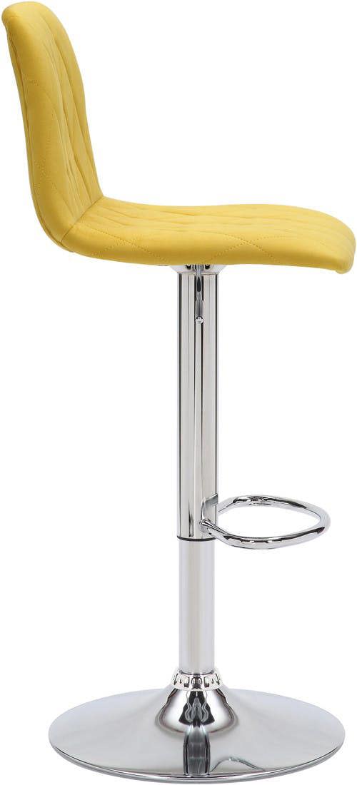 Lamboro Verona Velvet Kitchen Bar Stools, Single, Height Adjustable Gas Lift Stool With Backrest, Breakfast Bar Stool - Mustard Yellow
