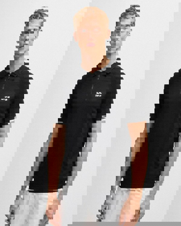 BOSS Green BOSS Green K-Perform Max Mens Active Slim-Fit Knit Polo with Zip Placket