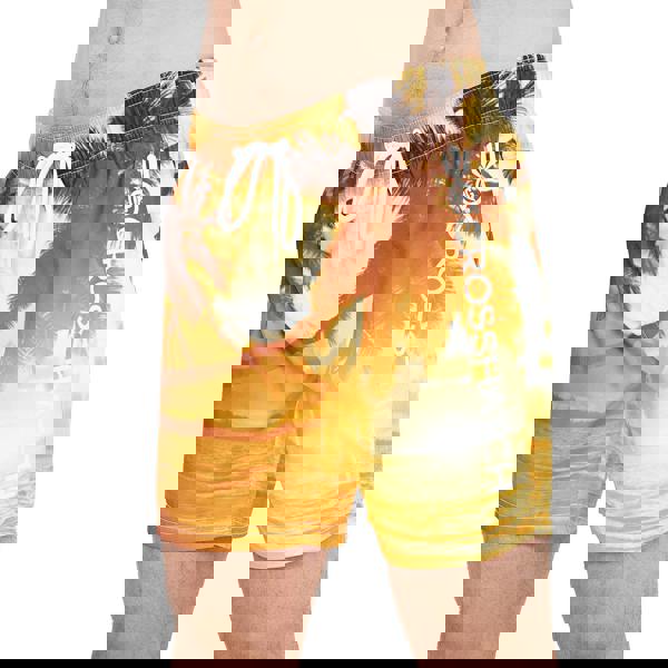 Crosshatch Mens Beach Dream Sunset Swim Shorts - Orange - 