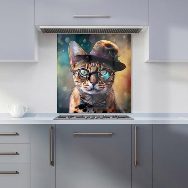 Warren Reed - Designer Bengal Cat Face With Splashart Kitchen Splashback