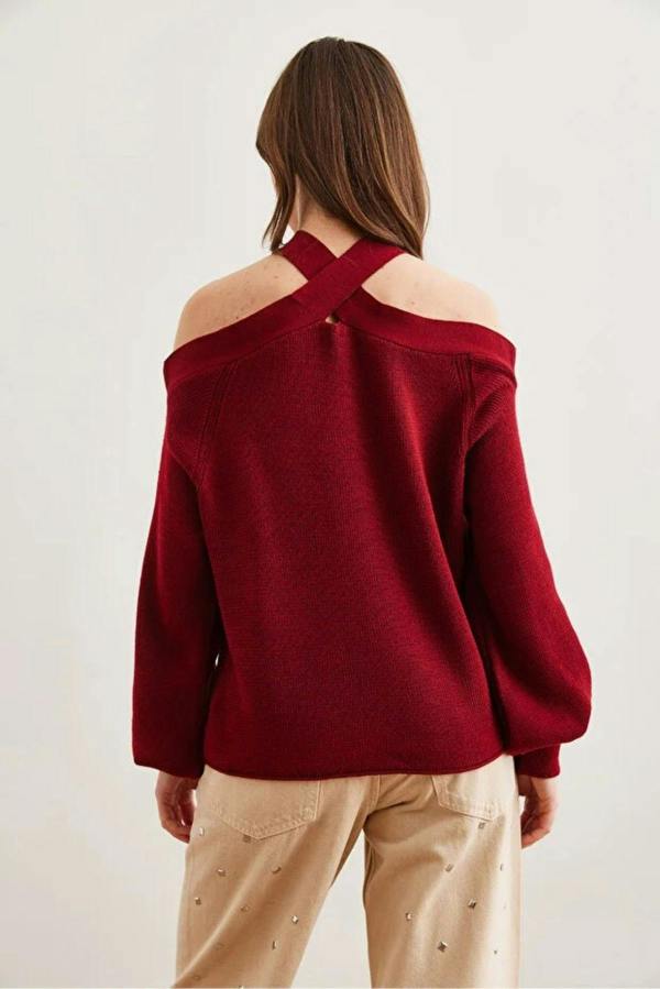Hoxton Gal Cross-Neck Knit Sweater