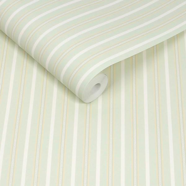 Cath Kidston Stitched Stripe Sage Wallpaper