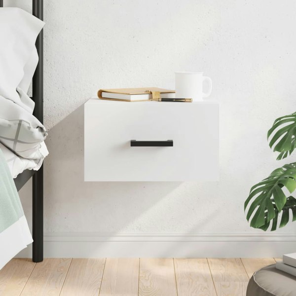Berkfield Wall-mounted Bedside Cabinet White 35x35x20 cm