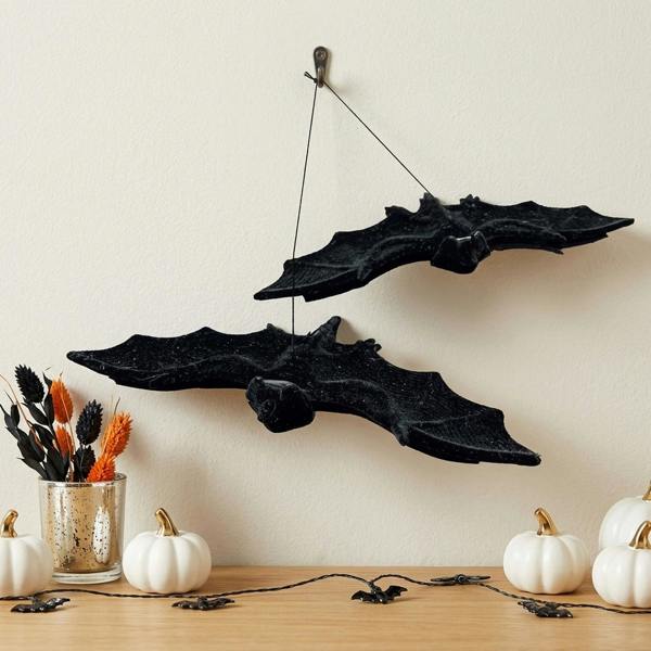 Garden Greatness 2 Pack Halloween Furry Hanging Bats