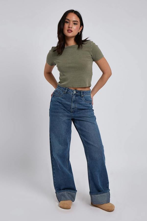 Urban Bliss Wide Leg Turn Up Jean
