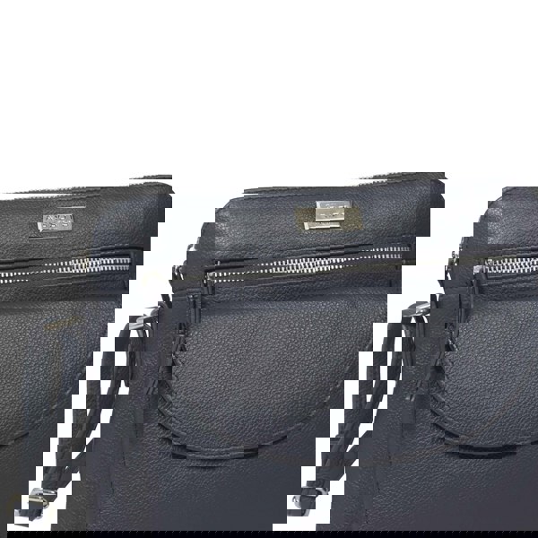 Assots London 'JEAN' Navy Real Soft Pebble Grain Leather Crossbody Bag