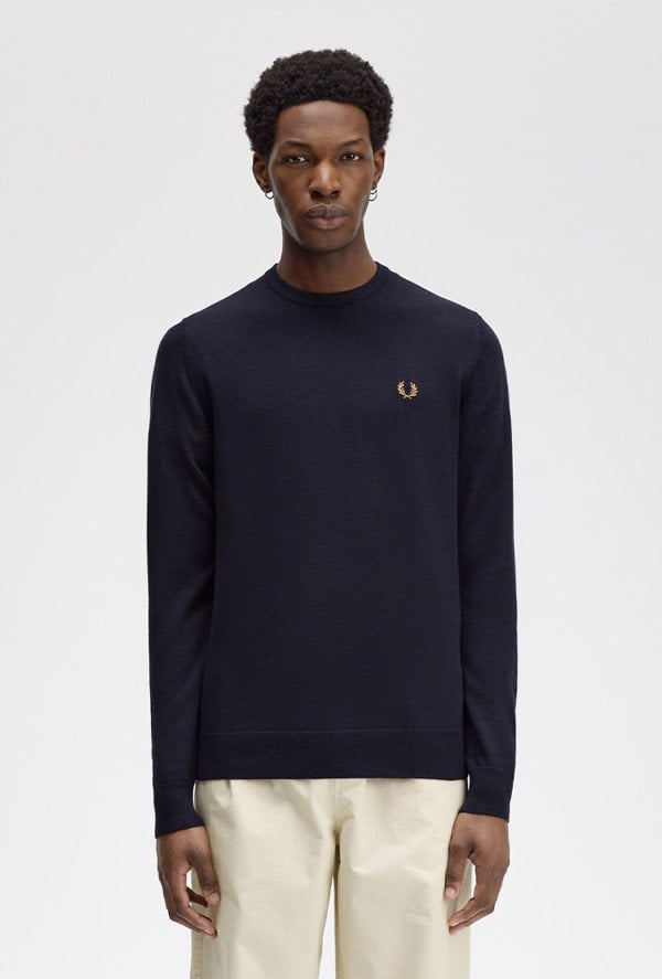 Fred Perry Men's Classic Crew Neck Jumper - Navy