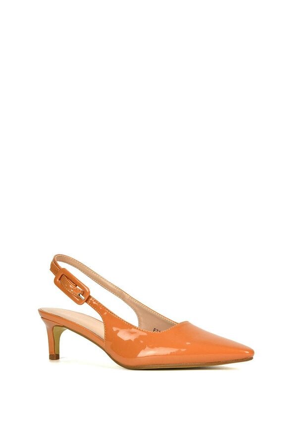 XY LONDON Kitten Heel Court Shoes With Slingback