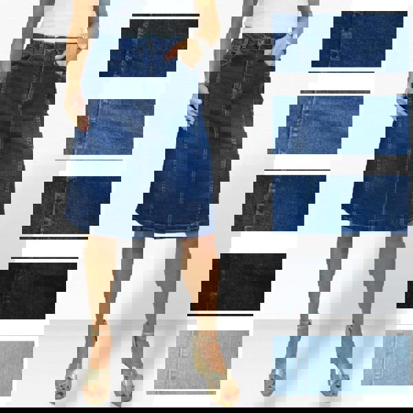 Paulo Due Women's Panelled Denim A Line Skirt