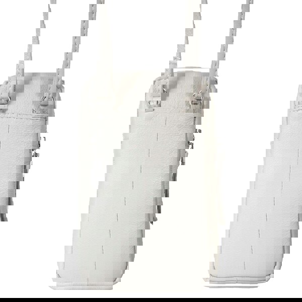 Assots London 'LEO' Ice Grey Nappa Real Leather Crossbody Mobile Phone Bag