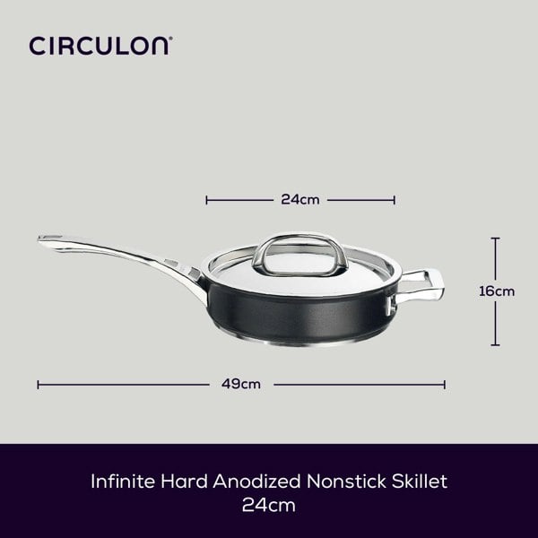Circulon Infinite 24cm Non Stick Saute Pan With Lid Dishwasher Safe Easy Clean