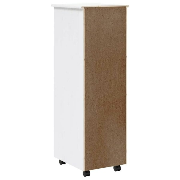 Berkfield Rolling Cabinet with Drawers MOSS White Solid Wood Pine