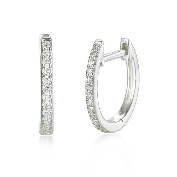 Sarah Layton Small Diamond Hoop Earrings - 9ct White Gold