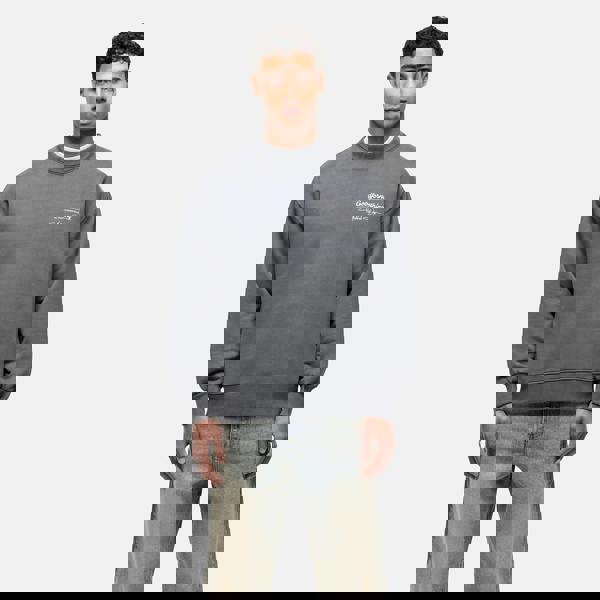 Good For Nothing Grey Graphic Back Print Crew Neck Sweatshirt - Grey Image 1