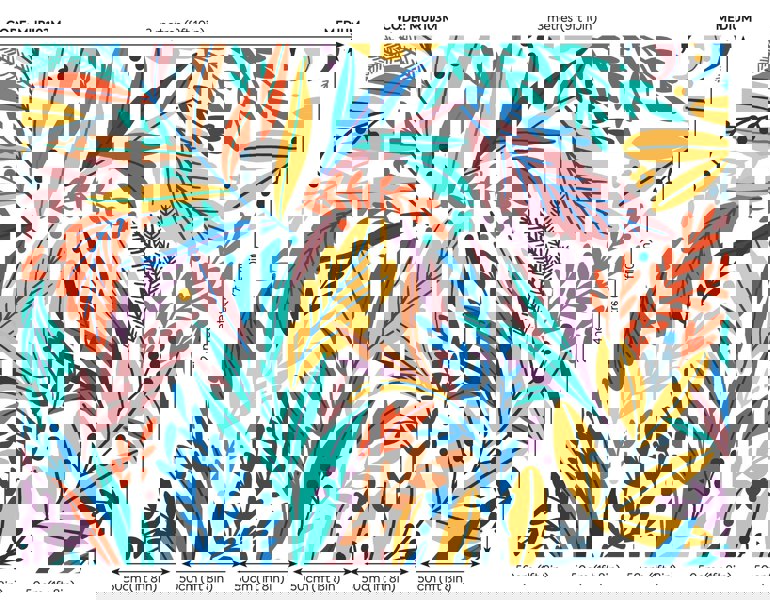 Origin Murals Patterned Leaves Wall Mural Multi Bright