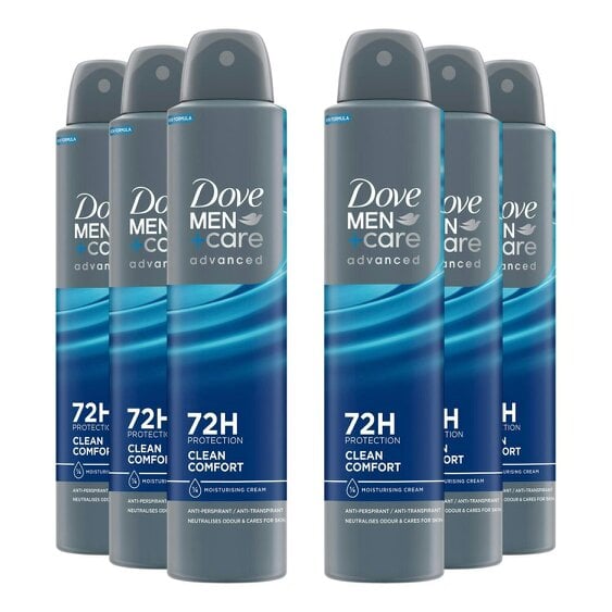 Dove Men+Care Dove Anti-Perspirant Men+Care Advanced Clean Comfort 72H Protection Deo, 6x200ml