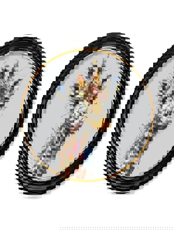 Exceptional Art Tall Giraffe Cosy Sketch - Oxford round frame