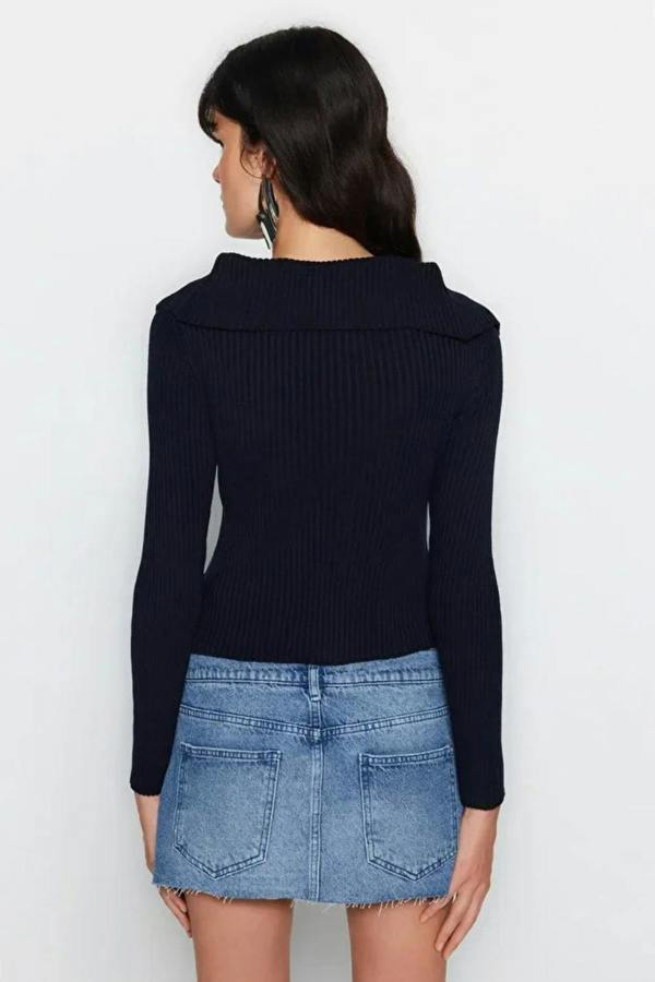 Hoxton Gal Draped Collar Knit Cardigan