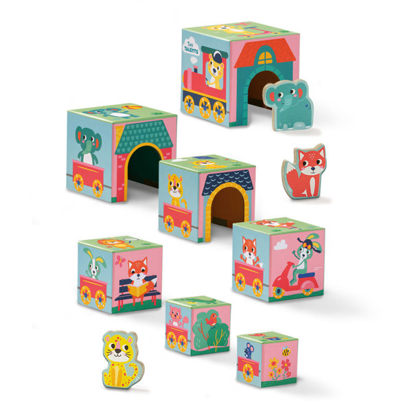 SES Creative Stacking blocks tower with animal figures