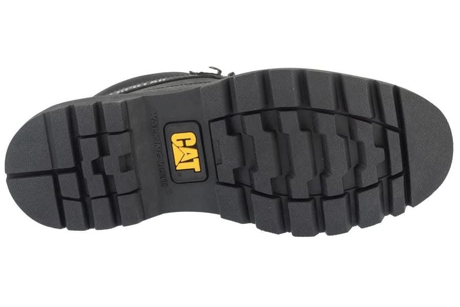 Caterpillar Colorado 2.0 Chukka Mens Casual Lace Up Ankle Boots, black rugged sole showing the Caterpillar logo and durable tread pattern.