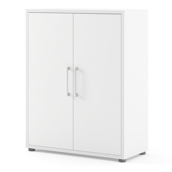 Furniture To Go Prima Bookcase 2 Shelves with 2 Doors in White