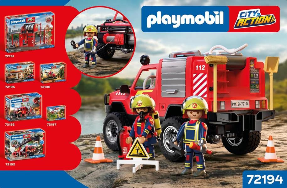 Playmobil Fire Pickup Truck - 72194 Playset
