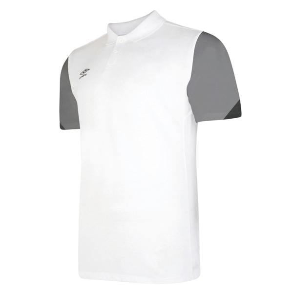 Umbro Mens Total Training Polo Shirt - White/Titanium/Black - 