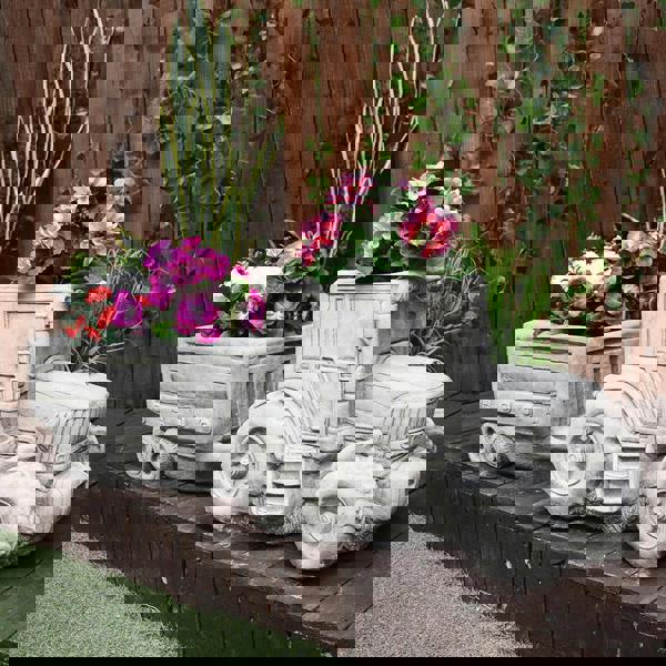 Large Tractor and Trailer Garden Planter Set