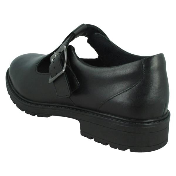 Clarks Girls Clarks T-Bar School Shoes Loxham Shine