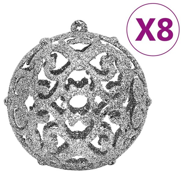 Berkfield 111 Piece Christmas Bauble Set Silver Polystyrene