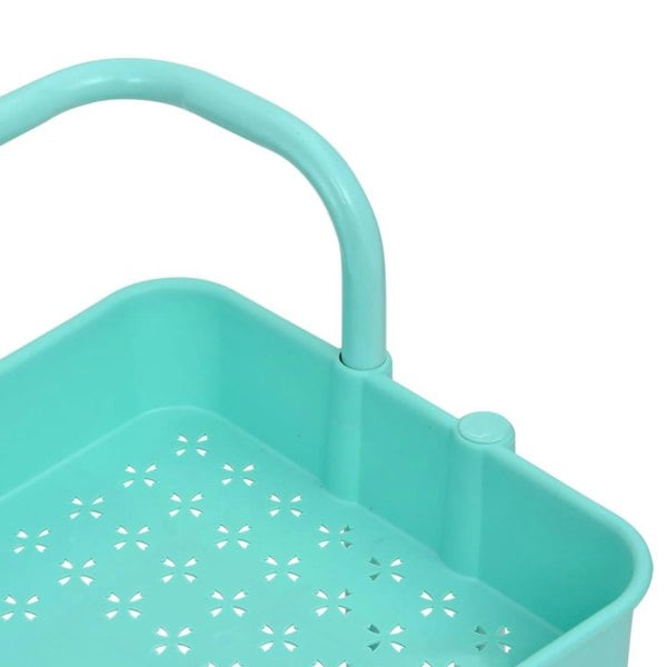 Berkfield 3-Tier Kitchen Trolley Turquoise 42x35x85 cm Iron and ABS