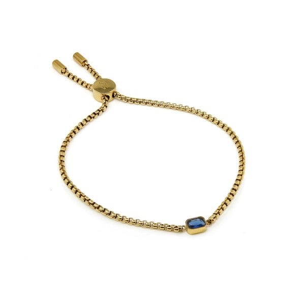 Say It With Children's September Sapphire Birthstone Bracelet - Yellow Gold